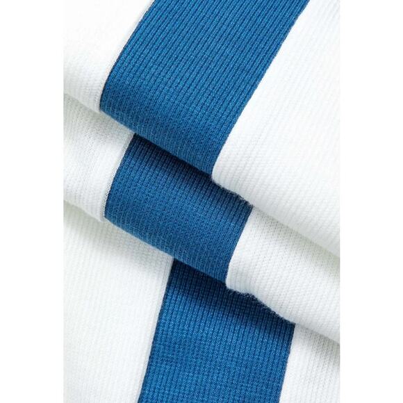 Micas Colorblock V-neck Ribbed Split Maxi Dress in Blue and White size Medium - Picture 4 of 5